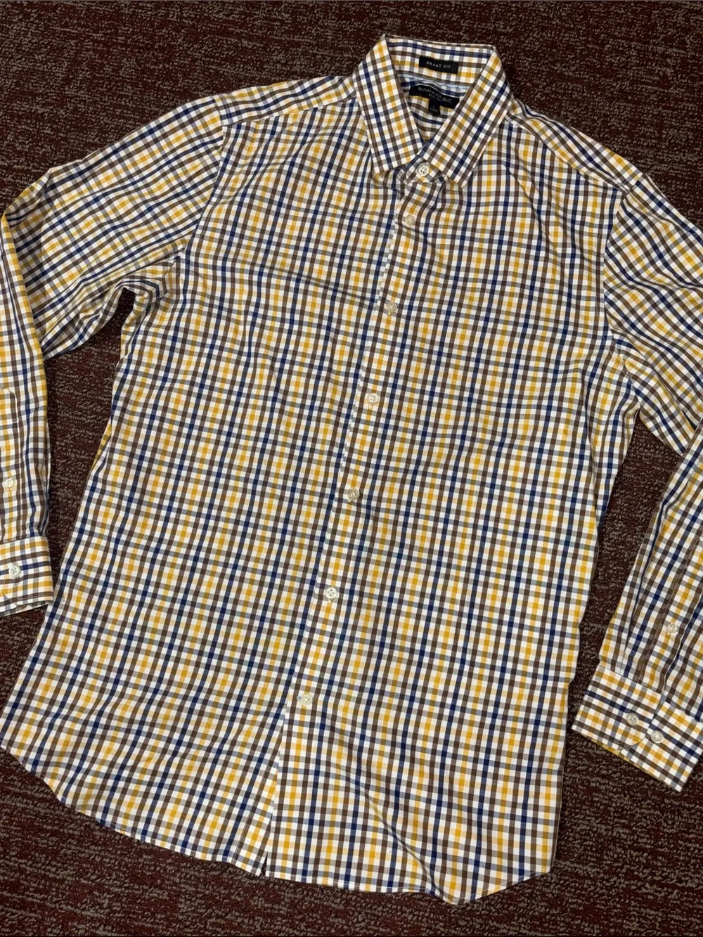 Banana Republic plaid button down dress shirt grant fit long sleeve large